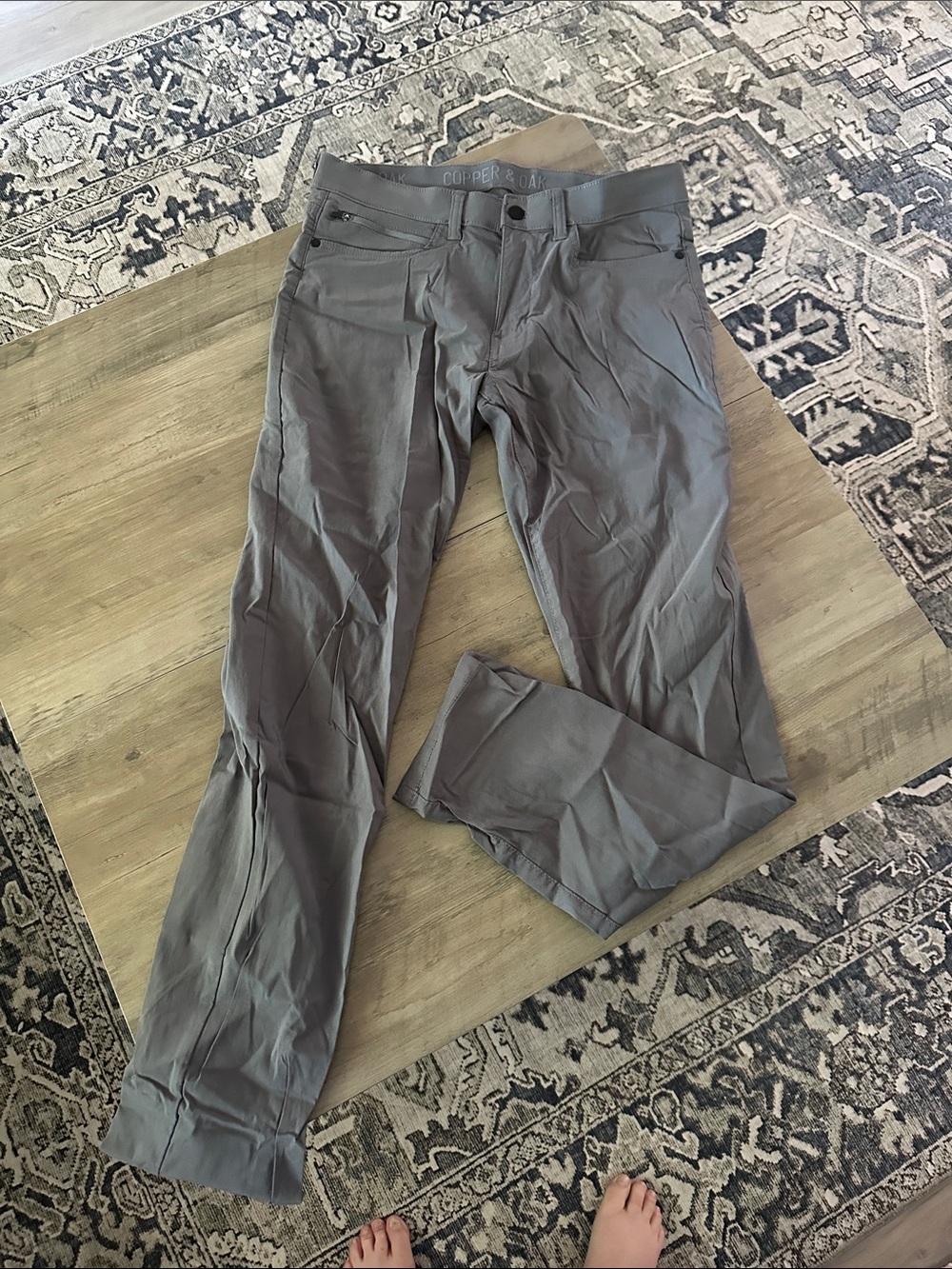 Gray Straight-Leg Pants